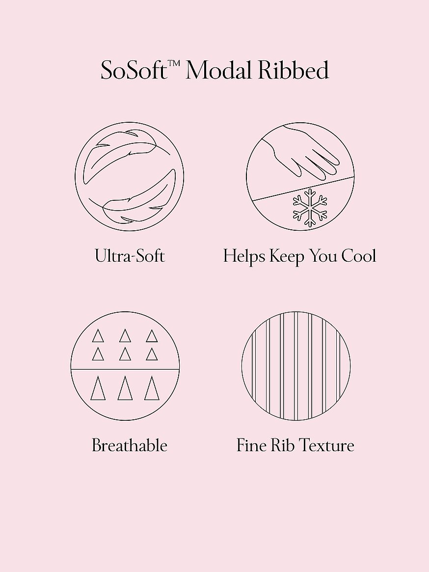 SoSoft™ Modal Ribbed Lace-Trim Long Robe