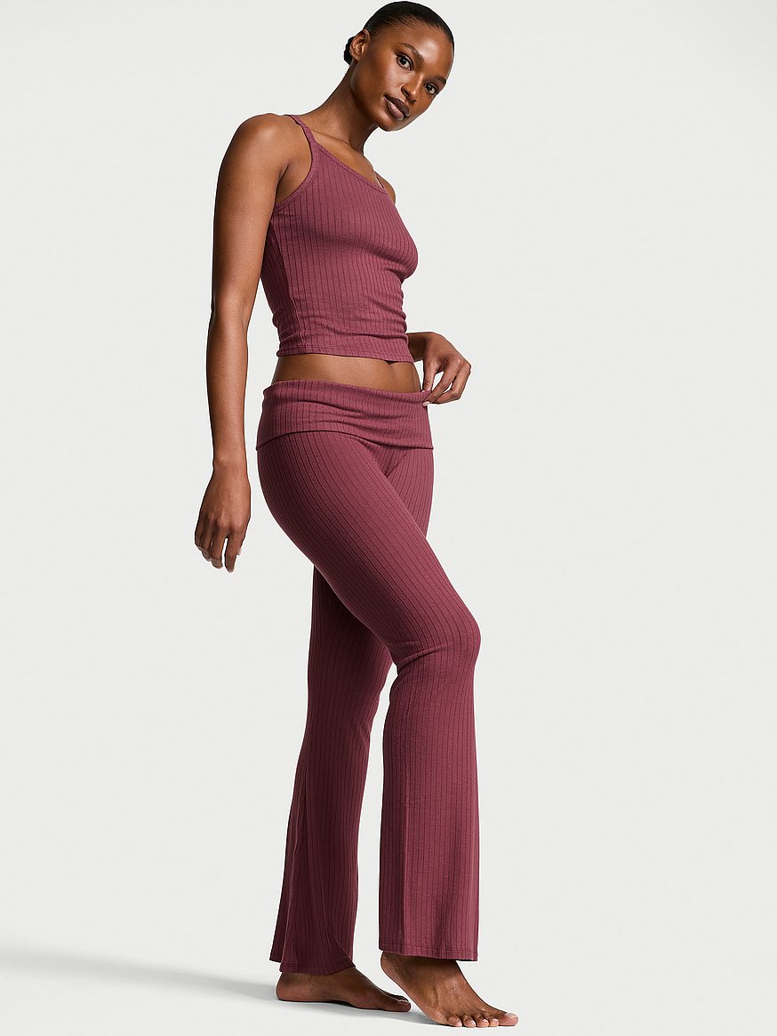 ロバート秋山　2点セット Victoria’s secret Buy SoSoft™ Modal Wide-Rib Tank & Foldover Pants Set, Morning Rose