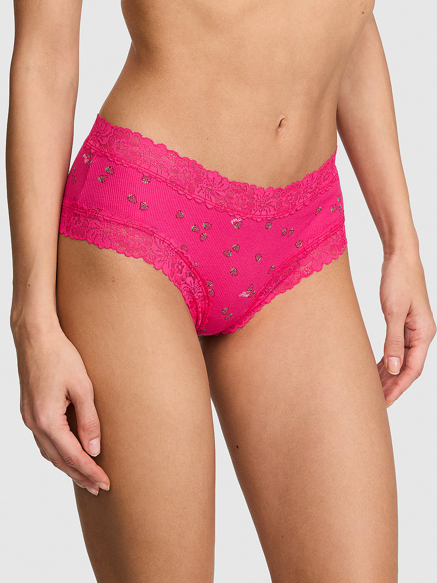 Buy PINK Wink™ Lace-Trim Cheeky Panty, Hot Stuff Strawberry Print