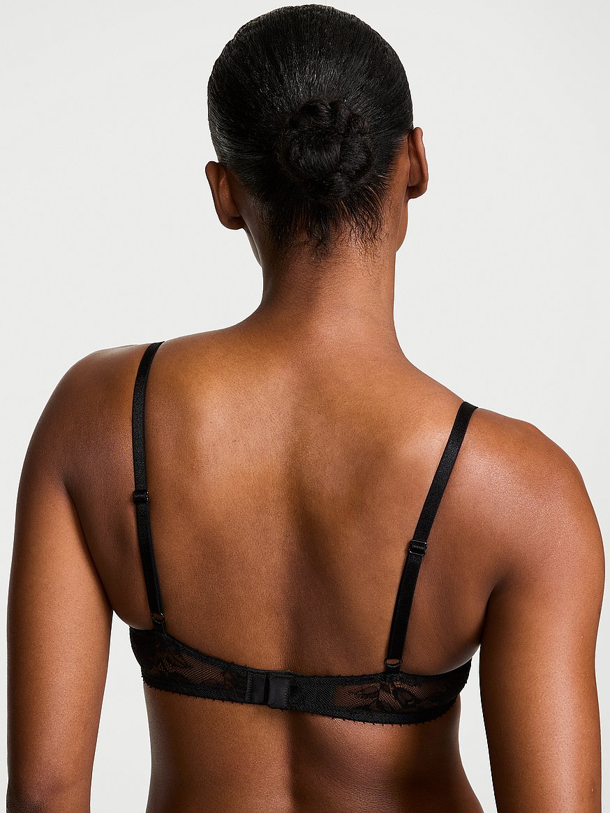 Buy Desire Lines Embroidery Unlined Demi Bra, Sex-Ray Black - Order Bras  online - Victoria's Secret US