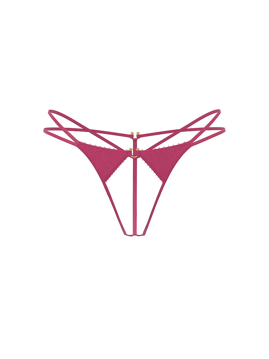 Strappy Ring Hardware Crotchless V-String Panty