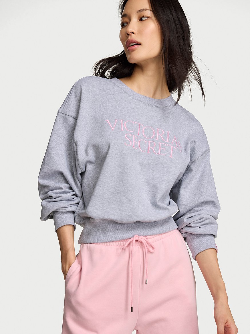 Buy Off-Duty Terry Crop Crewneck Sweatshirt, Medium Heather Grey