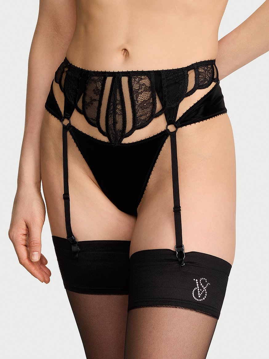 Buy Desire Lines Embroidery Garter Panty, Xray Embroidery - Order