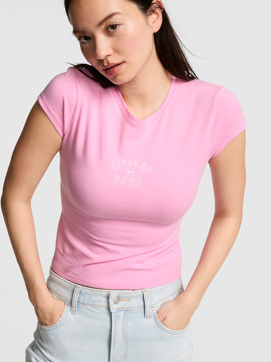 Buy Cotton Baby Tee, Pink Lollipop - Order Tops online - PINK US