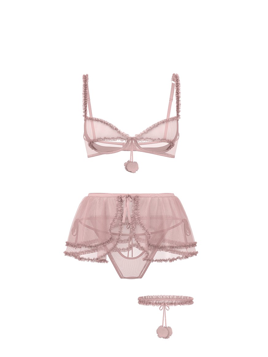 Buy Tease Peekaboo 4-Piece Dress-Up Lingerie Set, Angel Pink