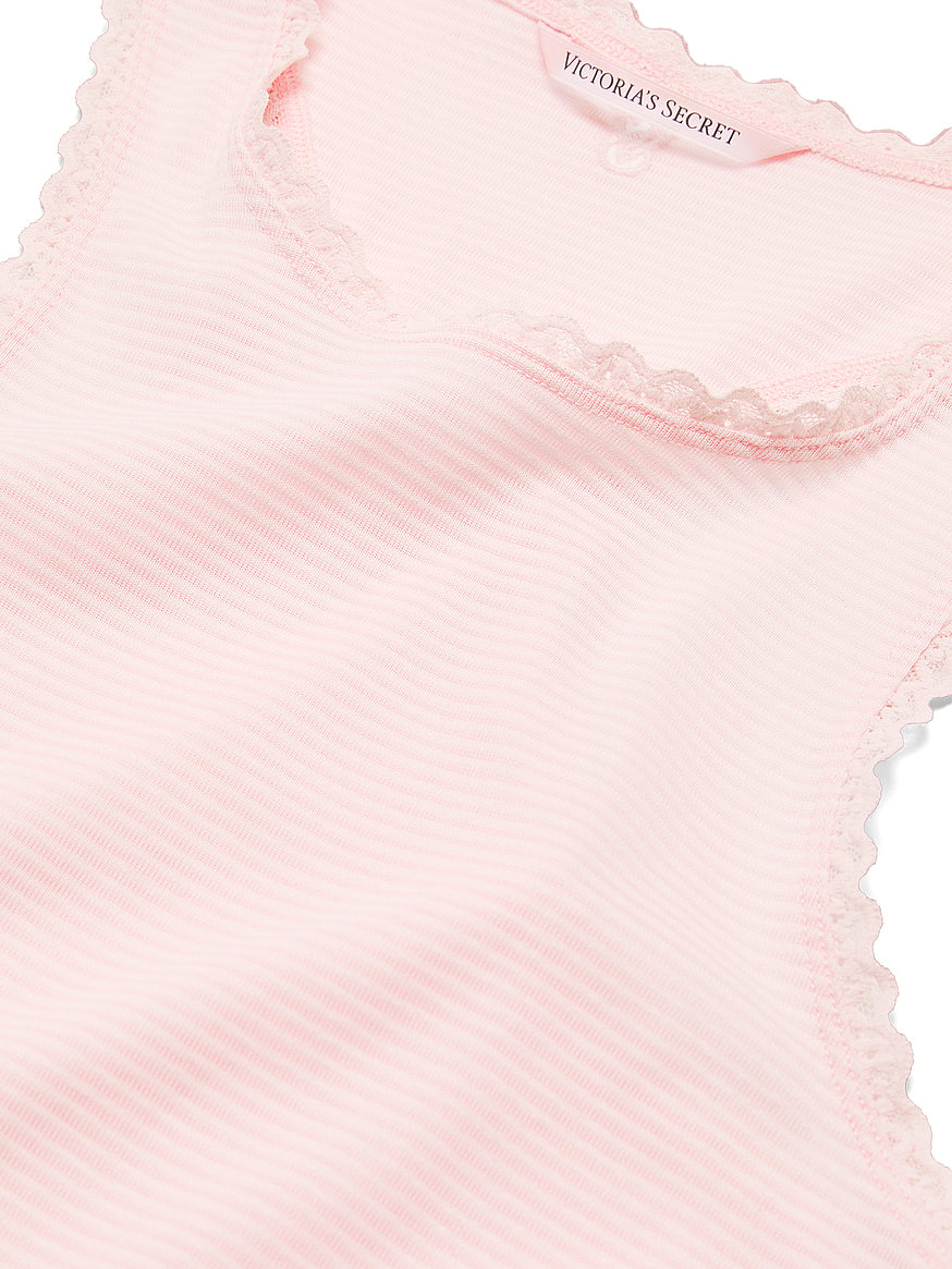 Buy Cotton Shadow Stripe Tank & Pants Set, Angel Pink - Order
