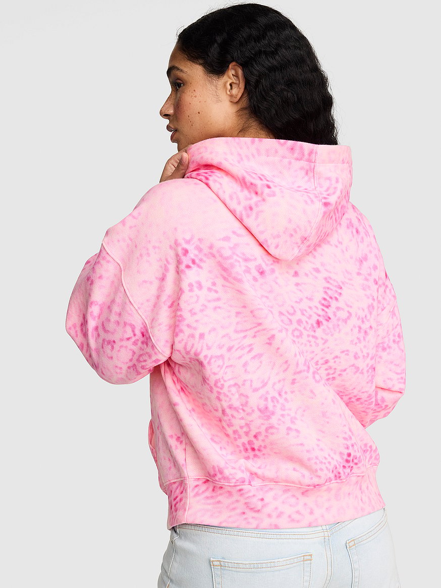 Buy Campus Fleece™ Half-Zip Hoodie, Pink Leopard - Order Hoodies
