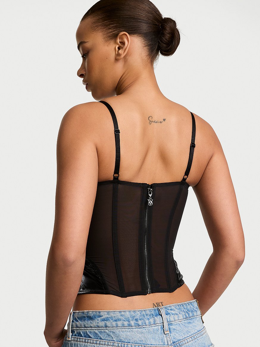 Buy Desire Lines Embroidery Corset Top, Black - Order Corsets