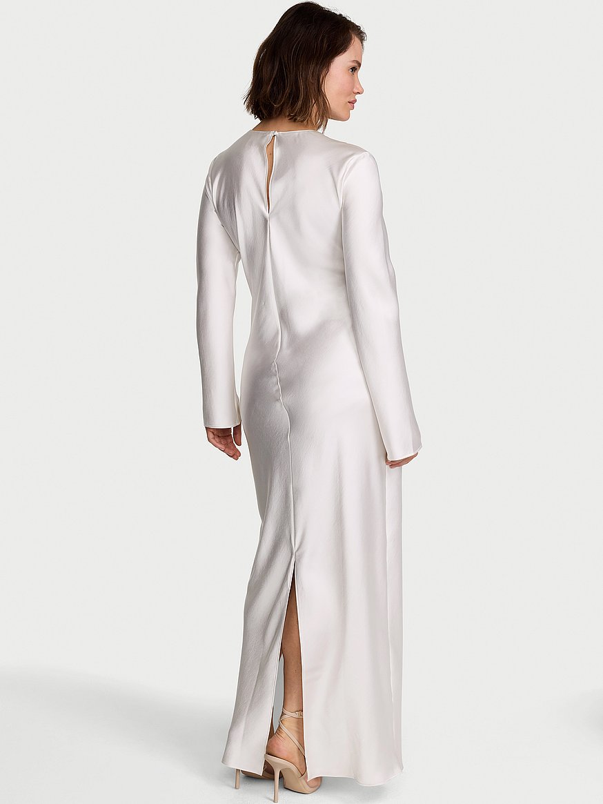 white long sleeve slip dress Essential Maxi Inner Slip Dress