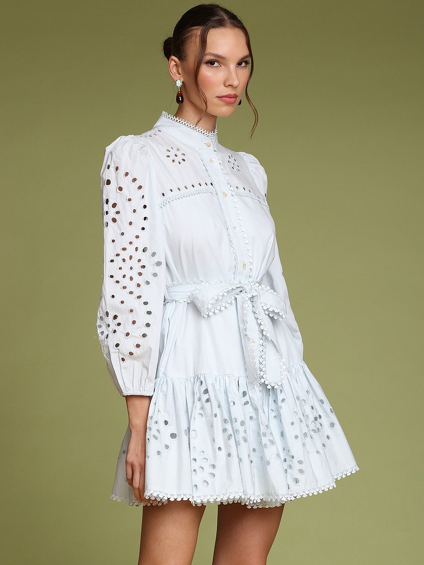 white broderie anglaise shirt dress COS Women's Broderie Anglaise Shirt Dress in White | Cotton