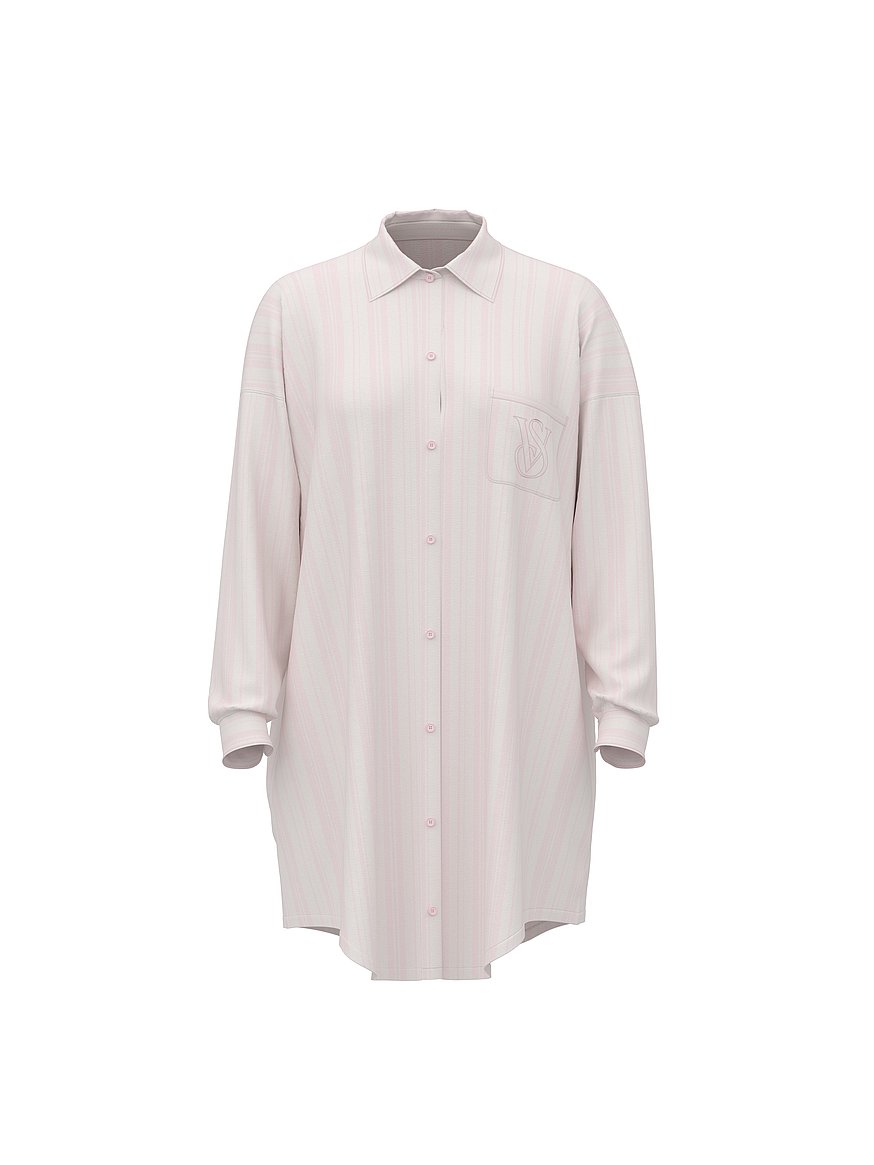 Buy Modal-Cotton Button-Front Sleepshirt, Pretty Blossom Stripes - Order Sleepshirts online - Victoria's Secret
