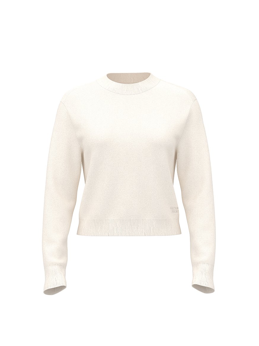 Buy Luxe Knit Crewneck, Heather Pink Petal - Order Hoodies