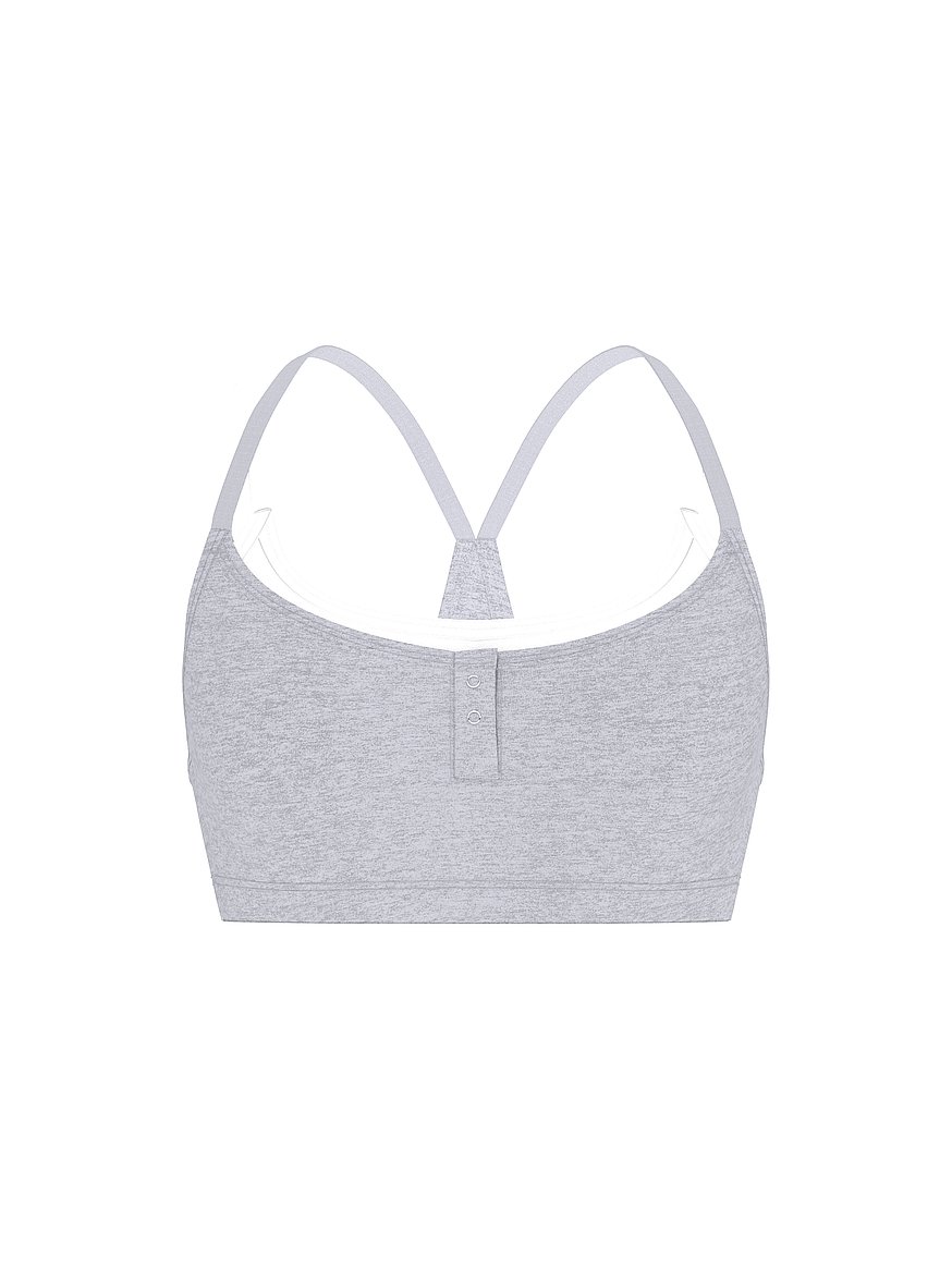 Buy All-Day Cotton™ Double Up Henley Bra, Medium Heather Grey