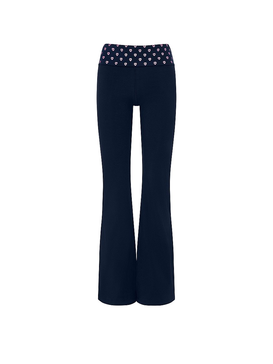 Pink All-Day Cotton Foldover Flare Women Leggings - Blue