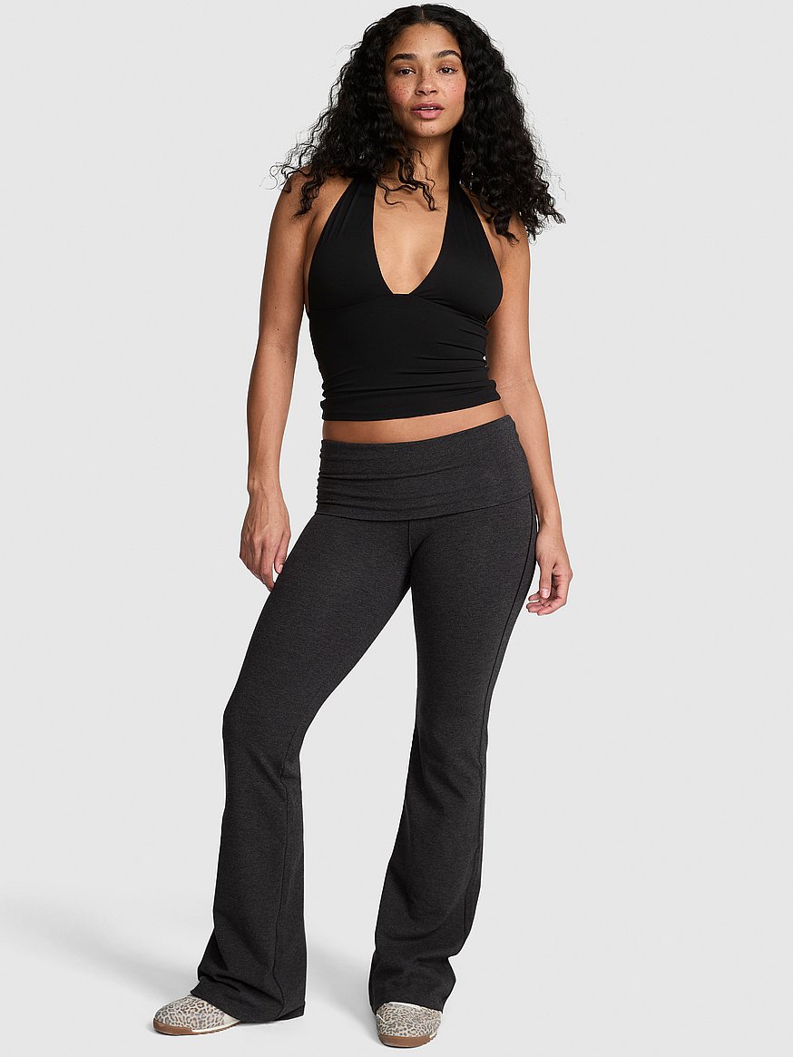 Buy All-Day Cotton™ Foldover Flare Leggings, Charcoal Heather