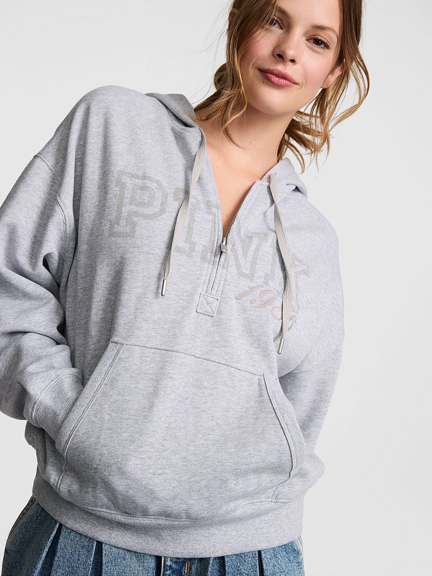 Buy Campus Fleece™ Half-Zip Hoodie, Medium Heather Grey - Order