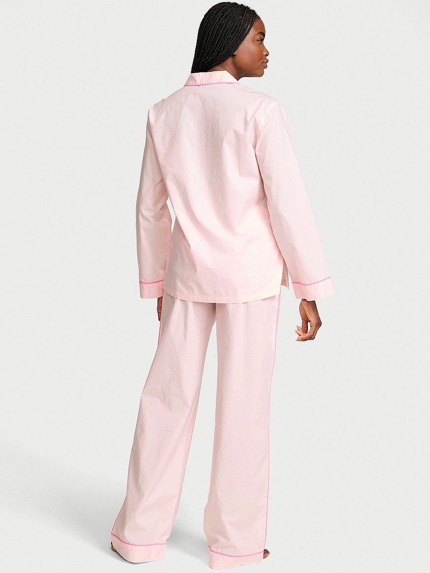 Buy Heritage Cotton Long Pajama Set, Angel Pink - Order Pajamas