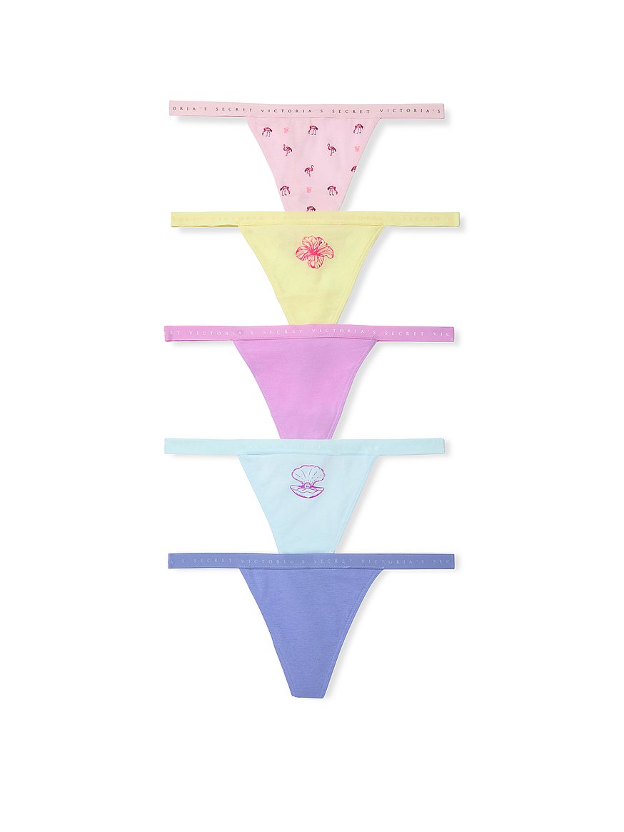 Buy 5-Pack Stretch Cotton V-String Panties, Multi - Order PACKAGED