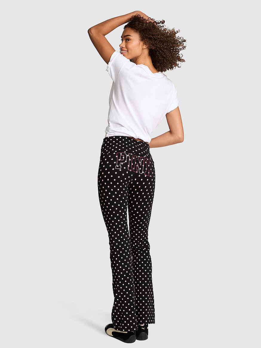 Buy All-Day Cotton™ Foldover Flare Leggings, Black Polka Dot Bling