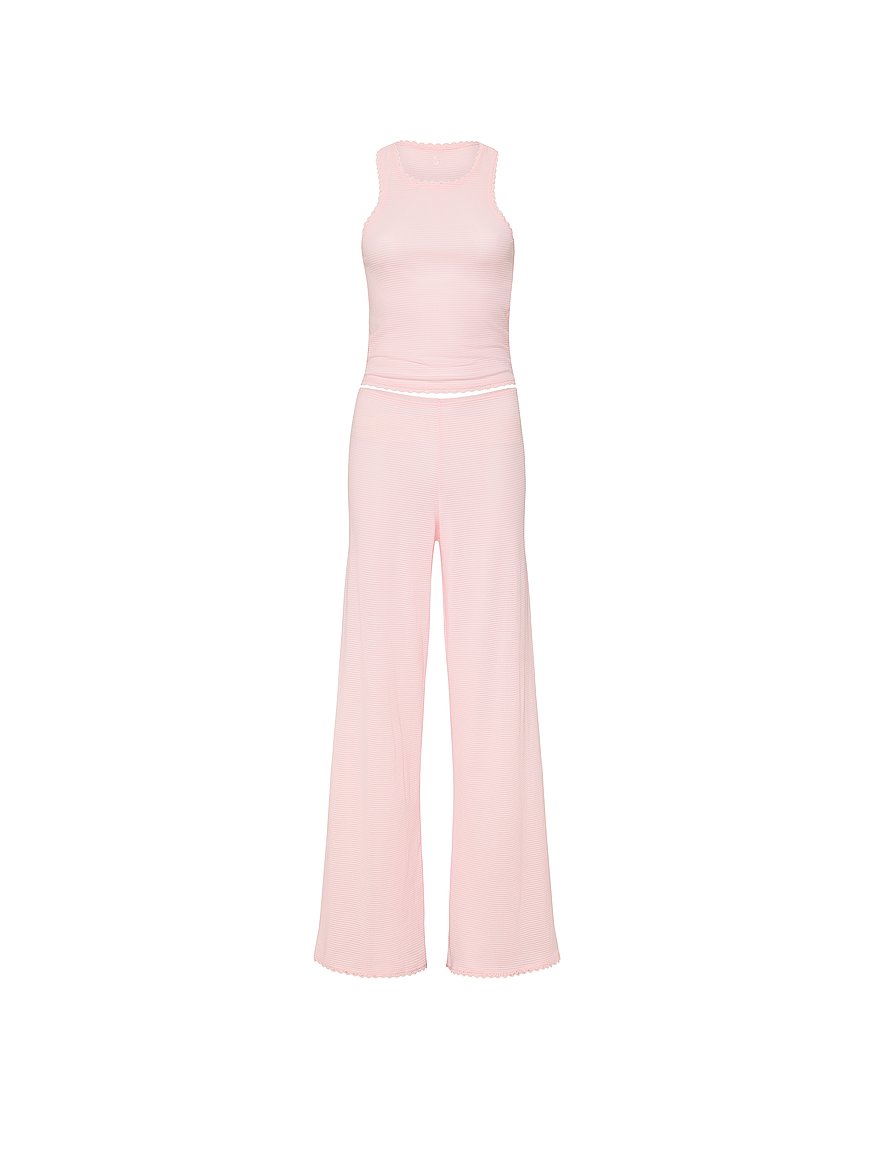 Buy Cotton Shadow Stripe Tank & Pants Set, Angel Pink - Order