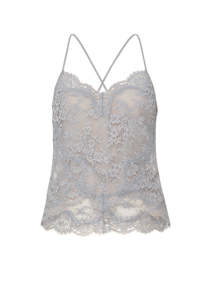 Buy Lace Scallop-Hem Cami, Sterling - Order Pajama Tops online