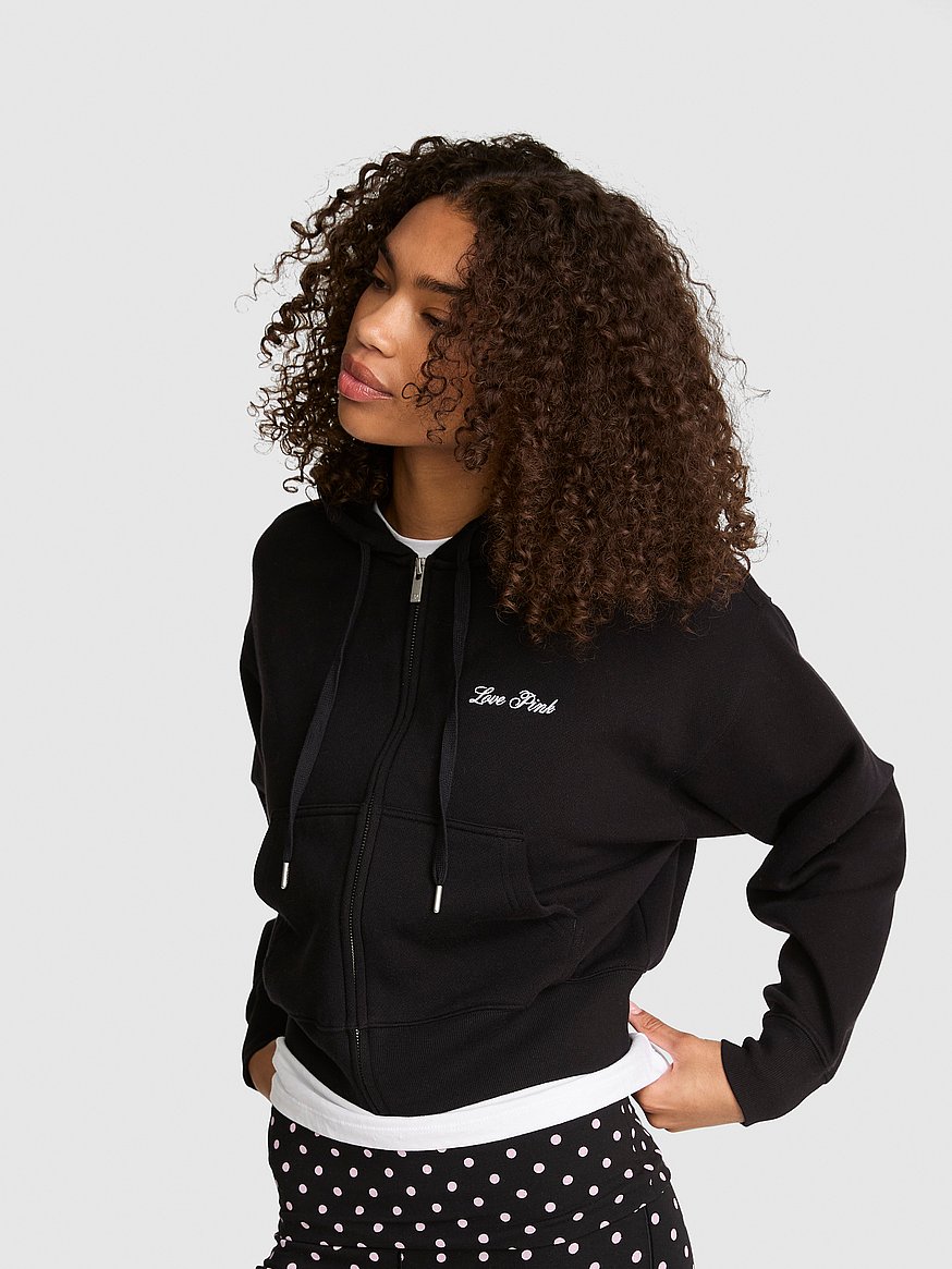 Buy Campus Fleece™ Shrunken Full-Zip Hoodie, Black - Order Hoodies