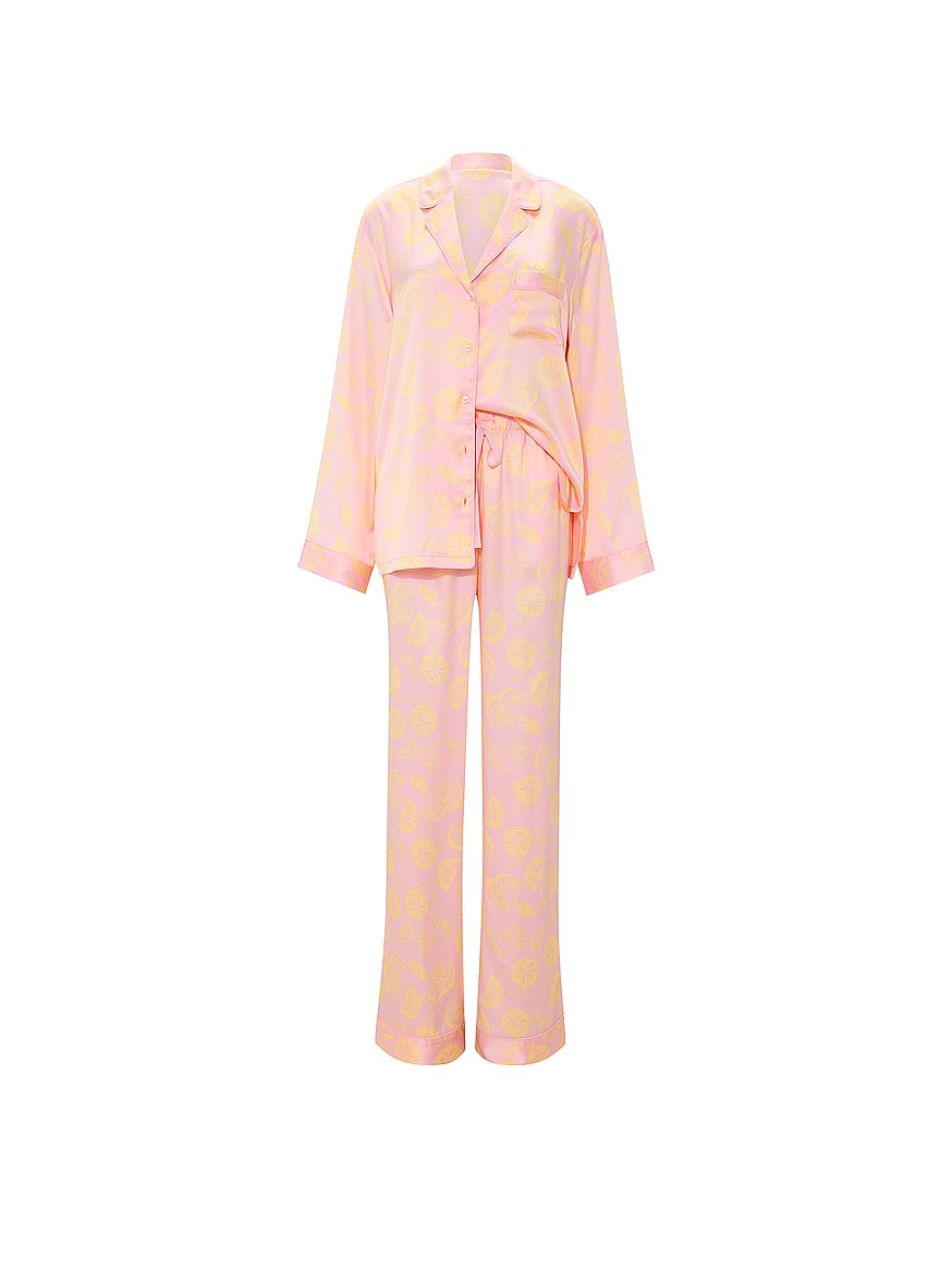 Buy Signature Satin Long Pajama Set, Pretty Blossom Lemons - Order