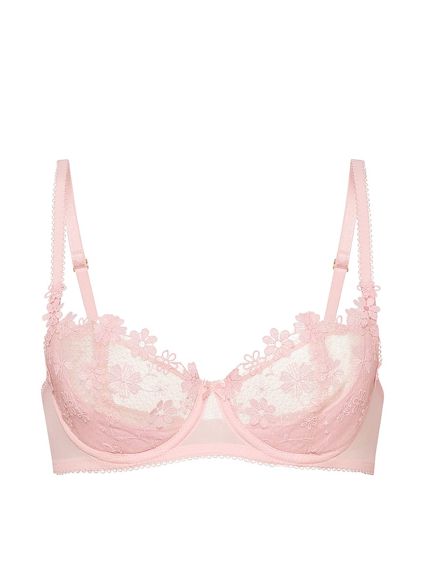 Buy Wicked Unlined Blossom Embroidery Balconette Bra, Pink