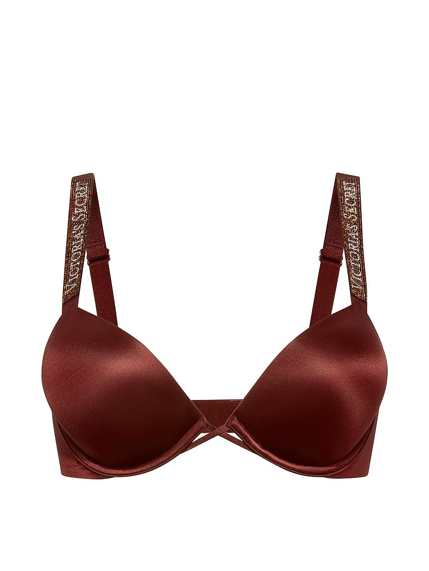 Buy Bombshell Logo Shine Strap Add-2-Cups Push-Up Bra, Dark Chili