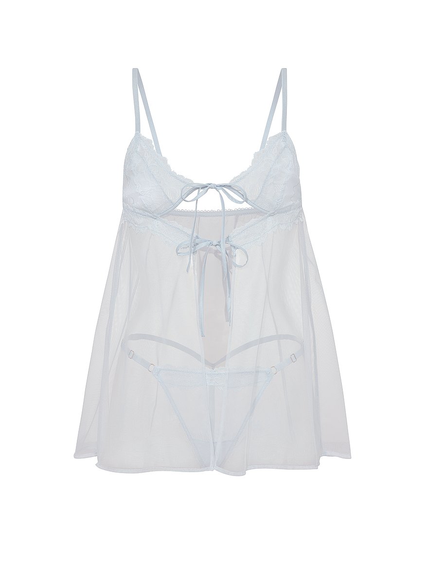 Buy Sheer Rose Lace Triangle Babydoll Set, Linen Blue - Order Babydolls online - Victoria's Secret US Buy Sheer Rose Lace Triangle Babydoll Set, Linen Blue - Order Babydolls online - Victoria's Secret US