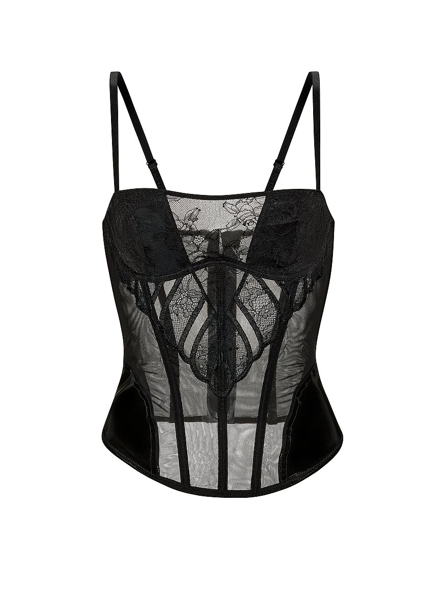 Dreamy Corset Tanktop / 薄墨・黒　2枚セット！ Buy Desire Lines Embroidery Corset Top, Black - Order Corsets
