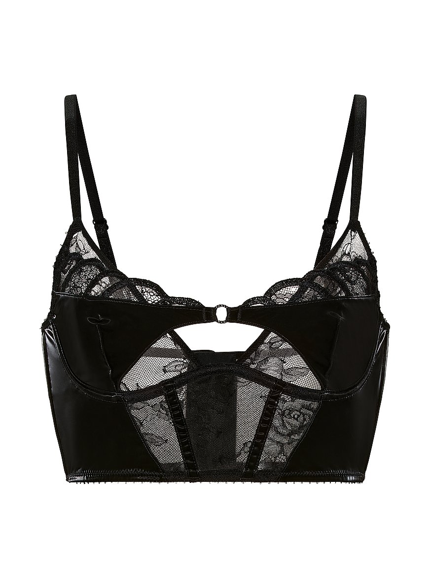 Buy Desire Lines Embroidery Bra Top, Sex-Ray Black - Order Bras