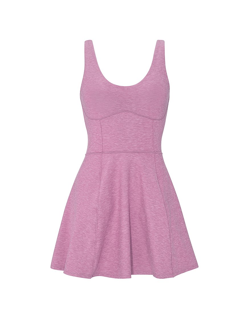 violet flared dress Plus Size Lace Up Fit Flare Ruffle Mini Dress main image 0