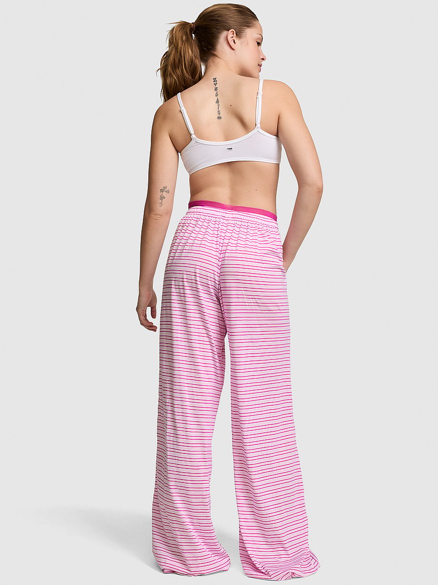 Buy Light as Air Jersey Pants, Coconut Pink Stripes - Order Pajama