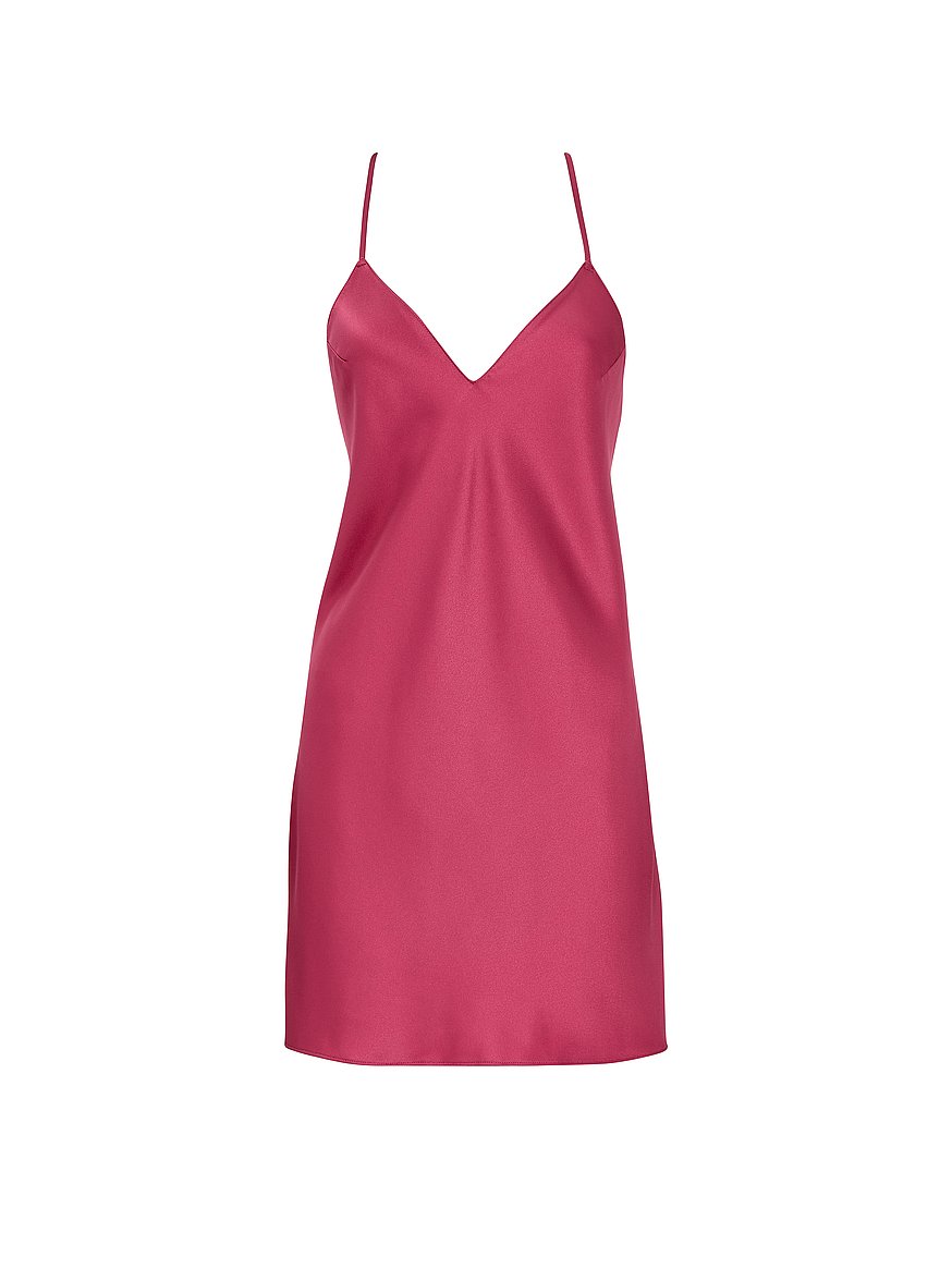 pink short slip dress Norma Kamali Bias Slip Mini Dress