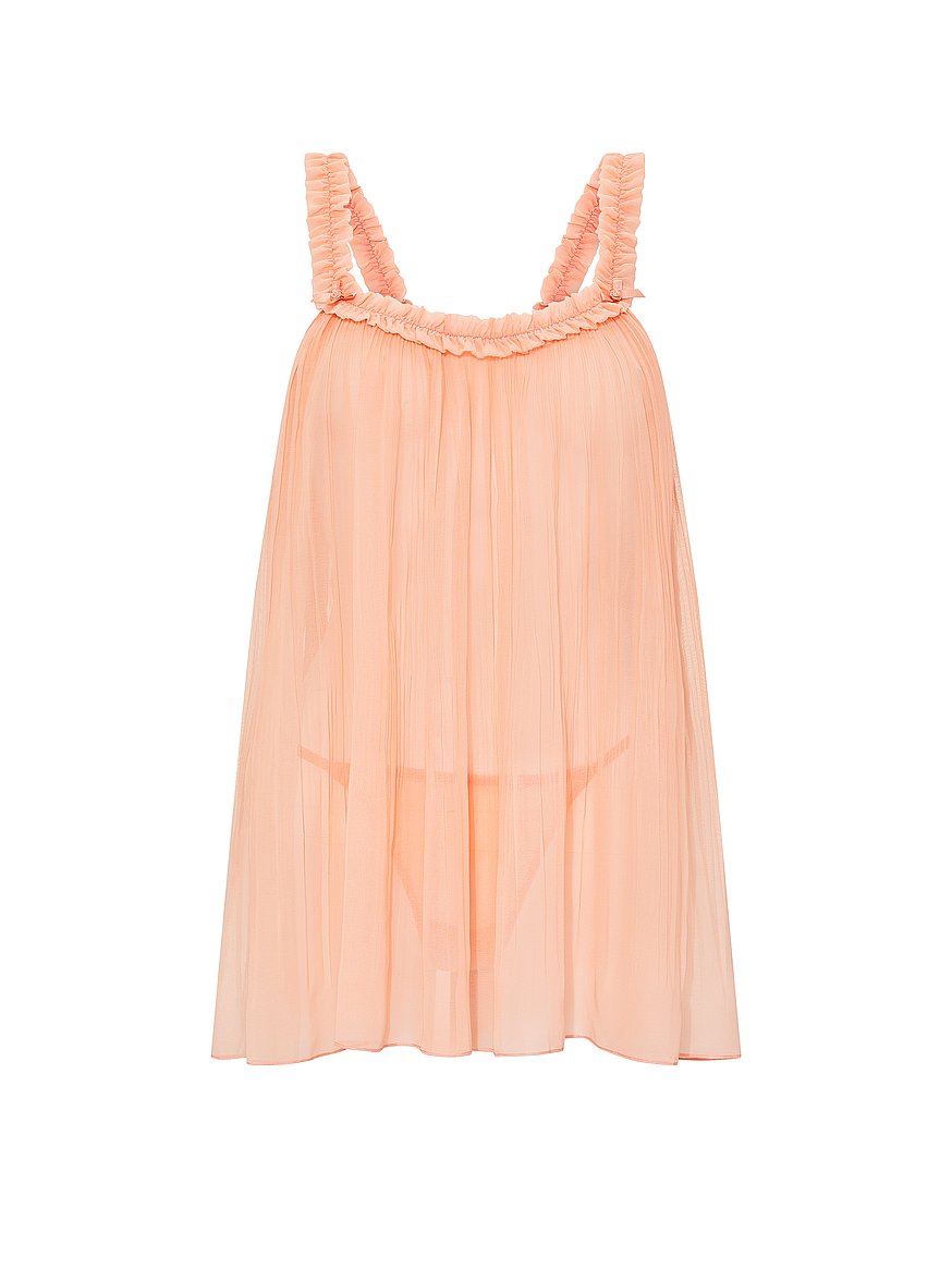 Buy Pleated Ruffle Babydoll Set, Purest Pink - Order Babydolls online - Victoria's  Secret US