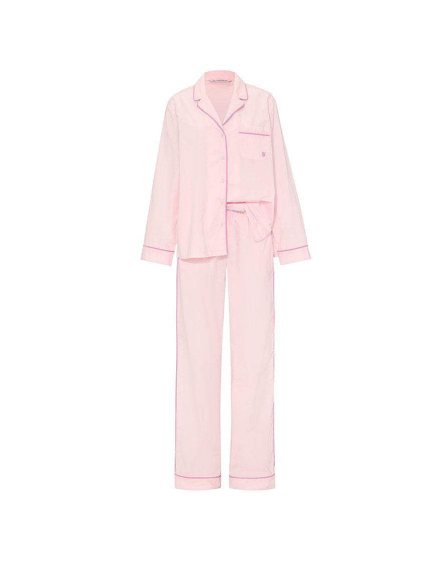 Buy Heritage Cotton Long Pajama Set, Angel Pink - Order Pajamas