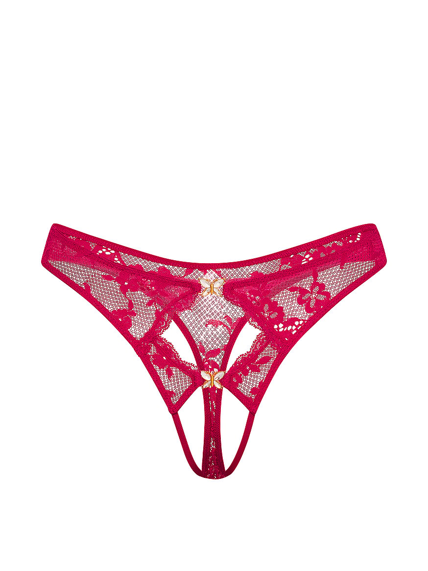 Buy Twinkle Butterfly Lace Peekaboo Thong Panty, Vibrant Fuchsia