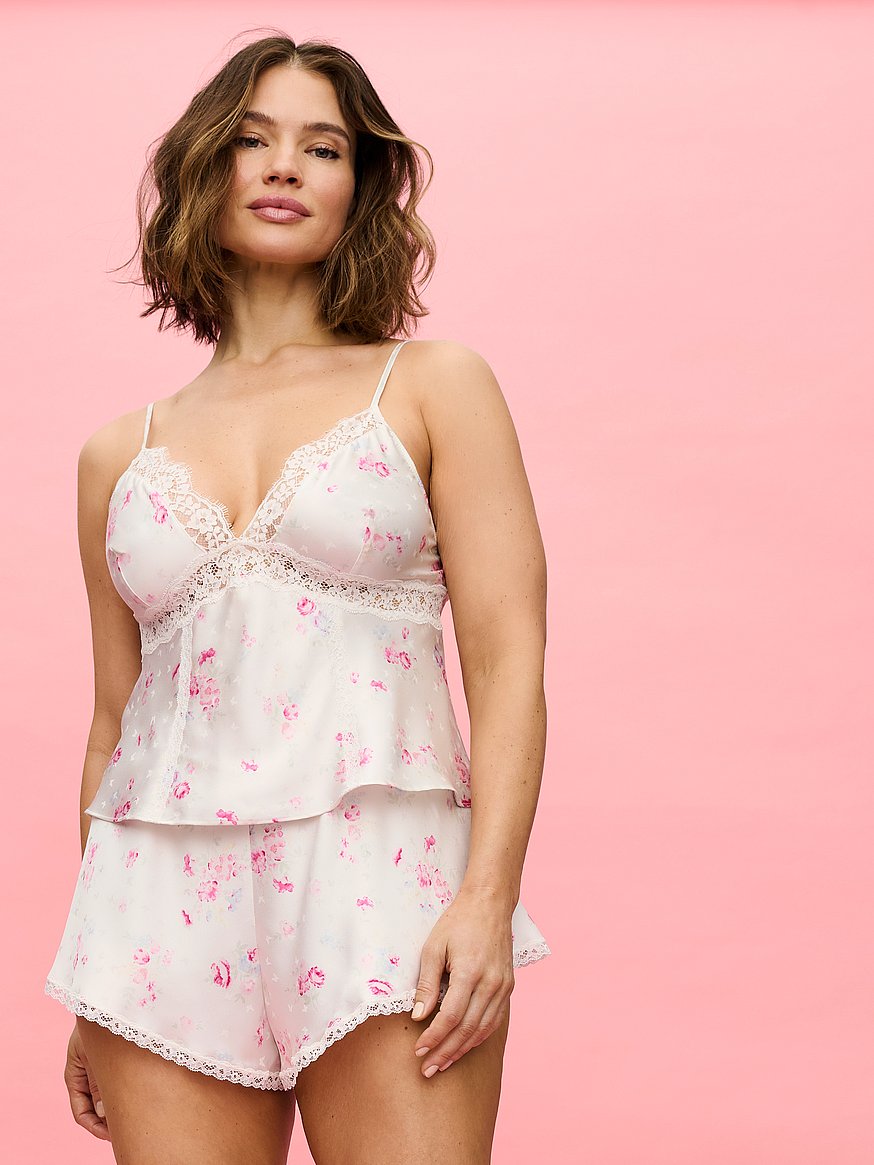 Buy Butterflies Jacquard Cami & Short Set, Pink Floral Butterflies