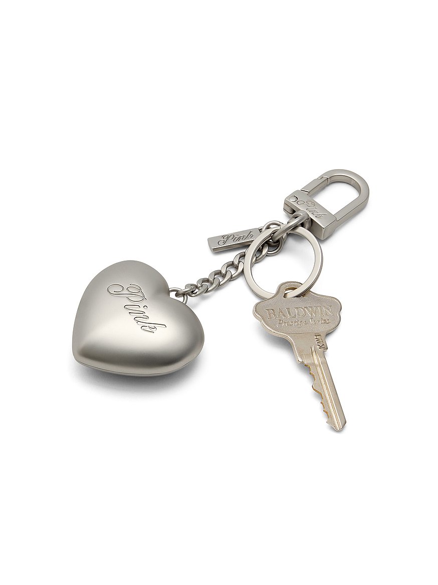 Buy Metal Heart Keychain Charm, Silver - Order Small Accessories