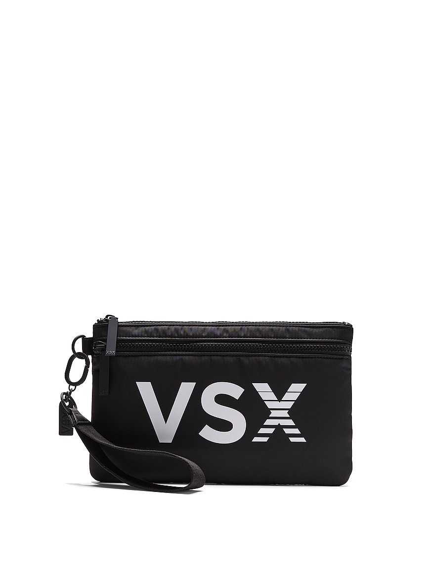 Victoria\'s Secret Black Fringe Wristlet Cosmetic Pouch w Goodies NEW Victoria main image 3