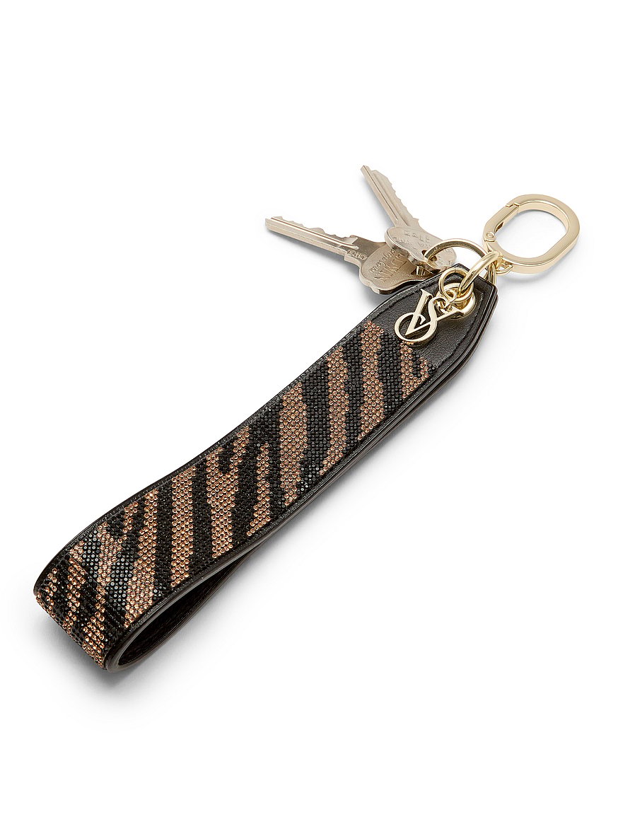 Buy Wristlet Strap Keychain, Black Zebra Straw - Order Small