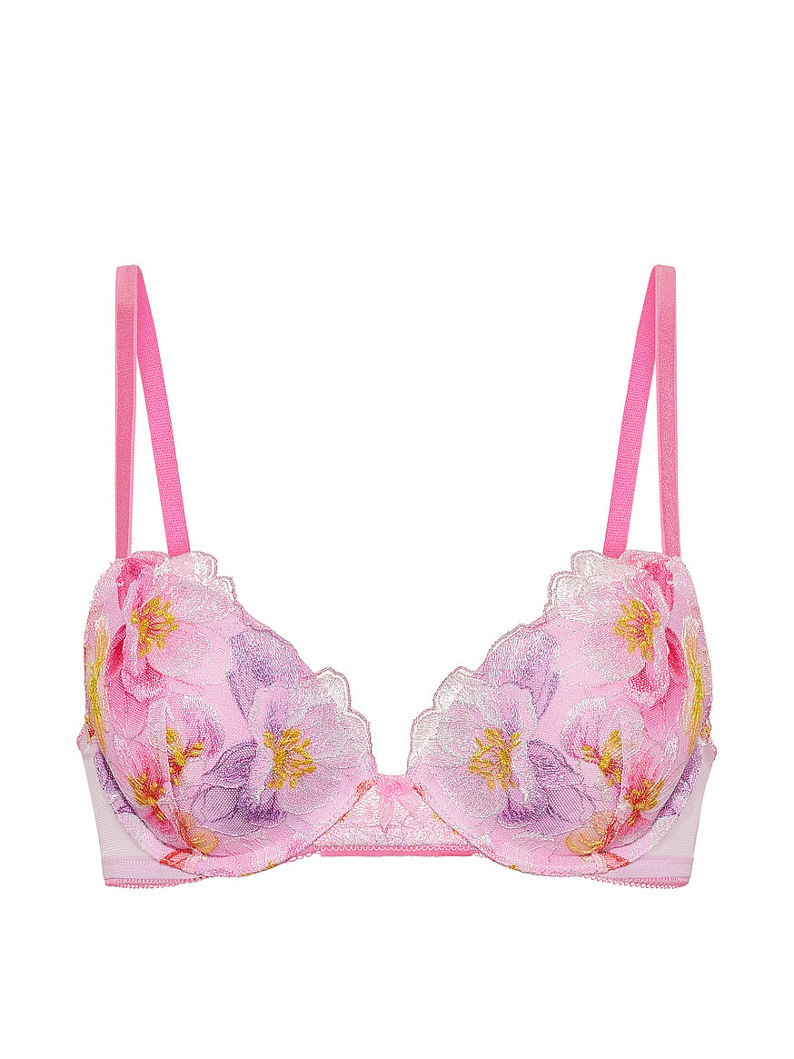 Buy Watercolor Embroidery Push-Up Bra, Watercolor Pink - Order