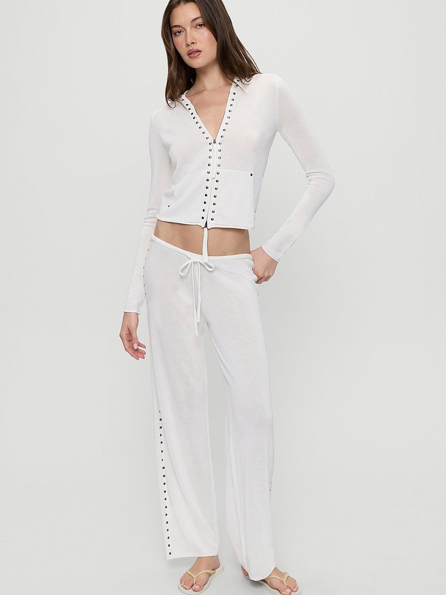 Buy Ela Knit Pant, White/Ivory - Order Bottoms online - Victoria's