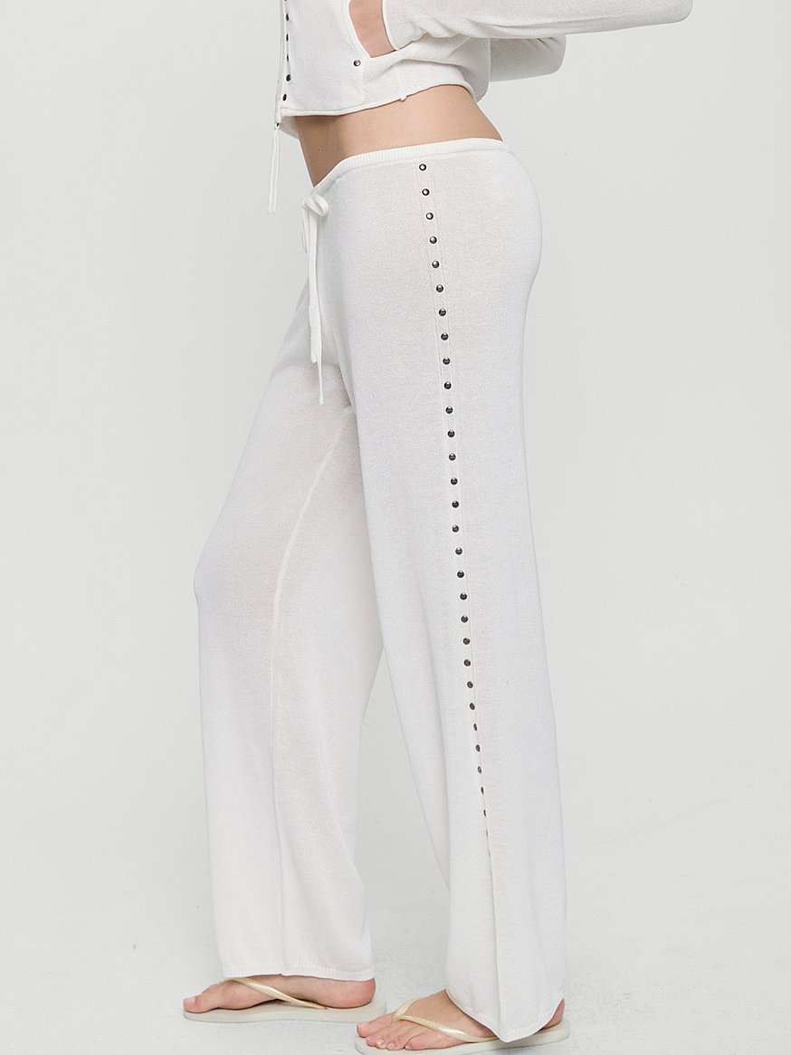 Buy Ela Knit Pant, White/Ivory - Order Bottoms online - Victoria's