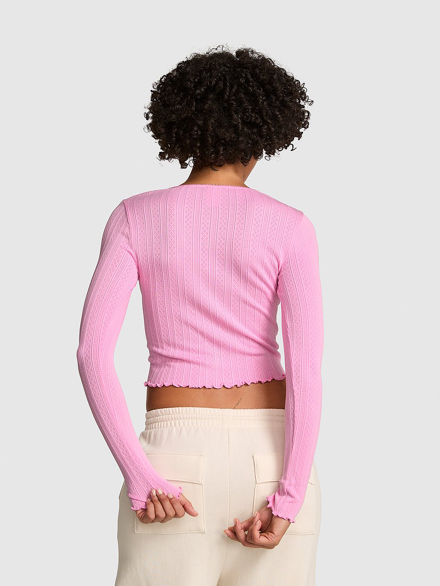 Buy AnyWear Cropped Cardigan, Pink - Order Hoodies & Sweatshirts