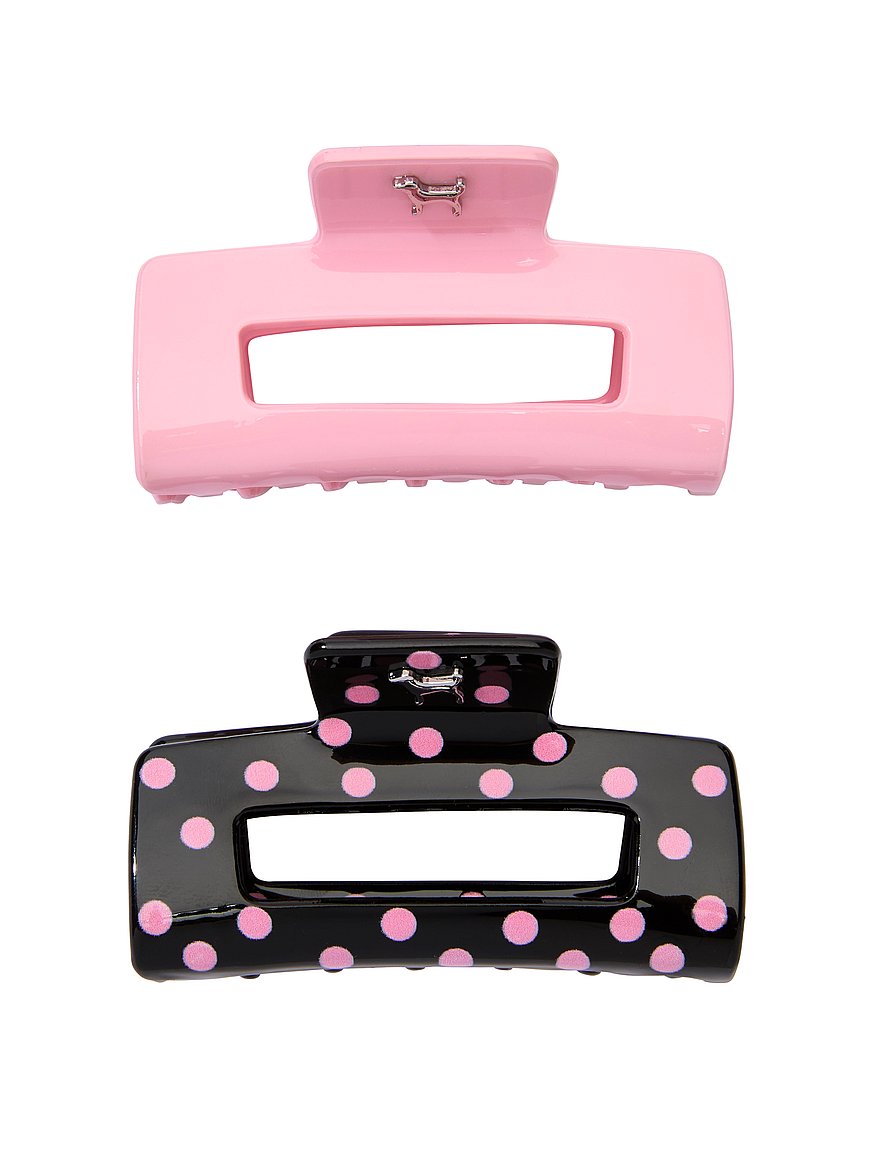 Buy Hair Claw Clip, Pink With Black Dot - Order Hair Accessories