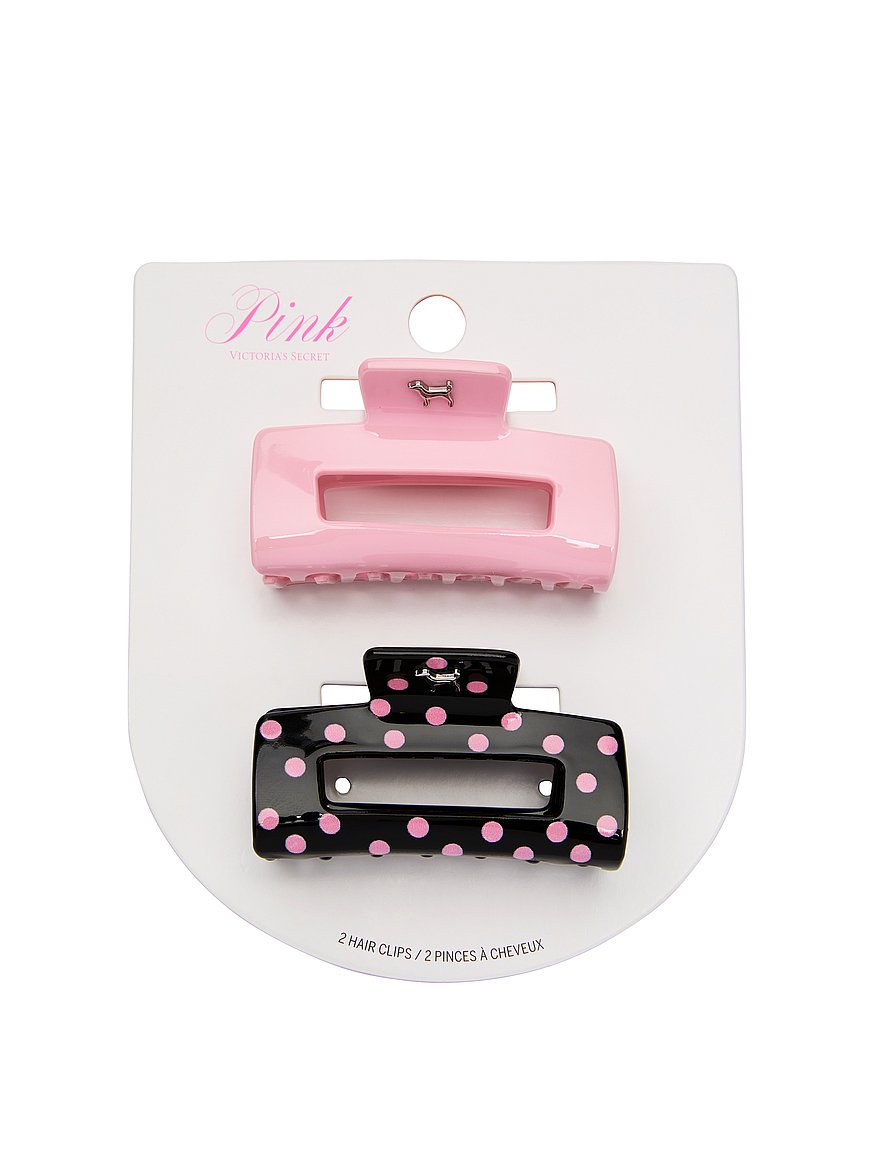 Buy Hair Claw Clip, Pink With Black Dot - Order Hair Accessories