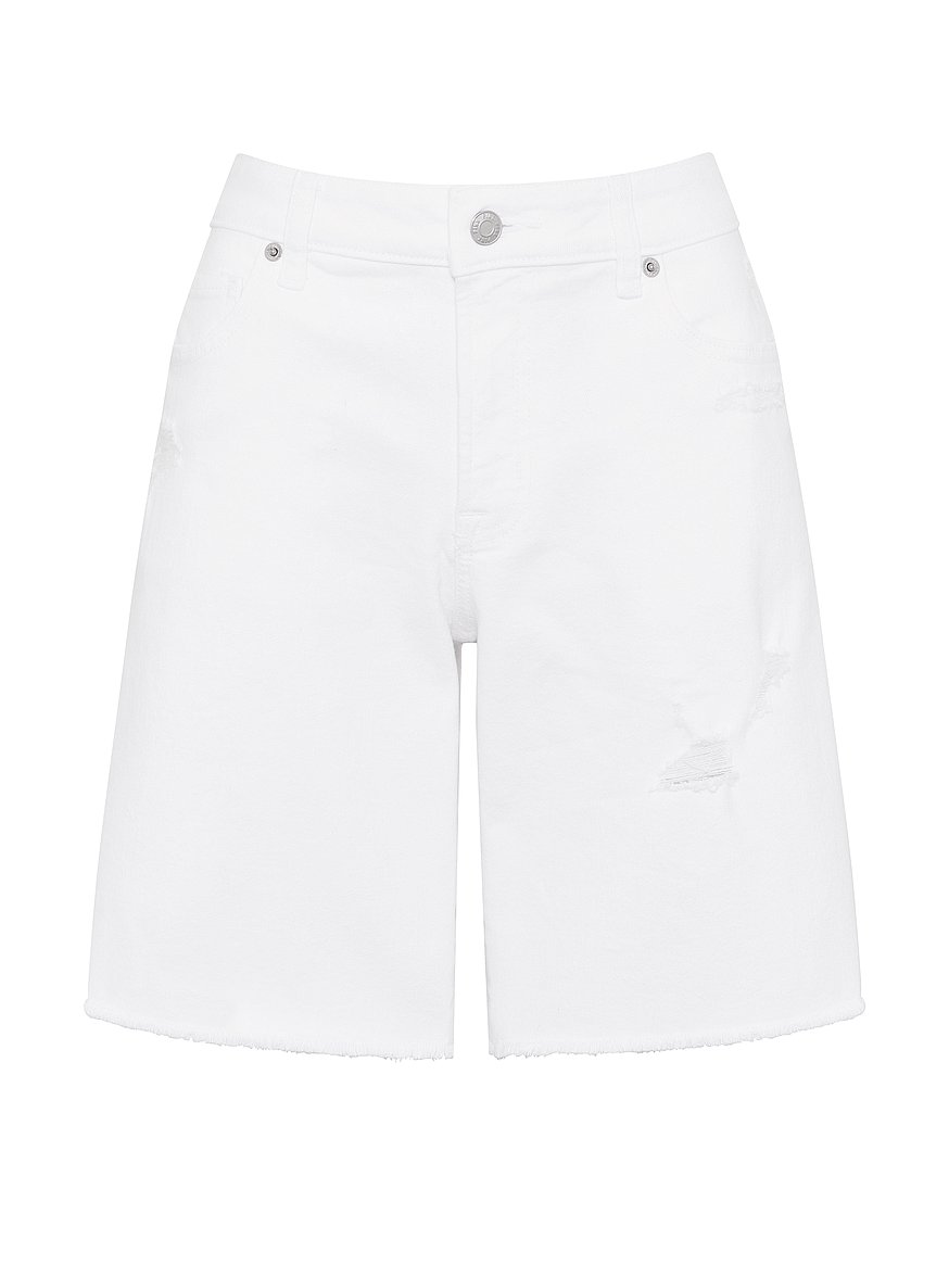 Buy Denim by PINK Mid-Rise Baggy Jorts, White - Order Bottoms