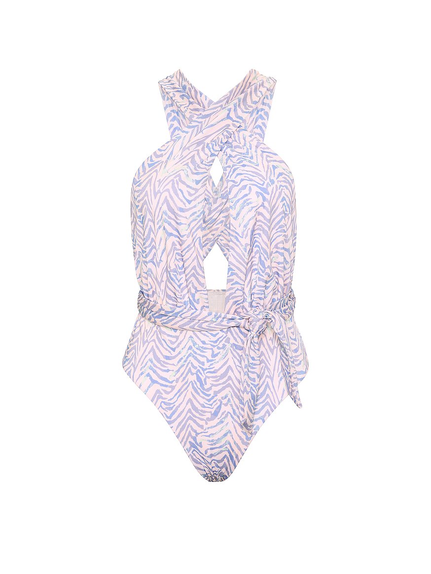 Buy Multiway One-Piece Swimsuit, Soft Pink Zebra - Order One-Piece